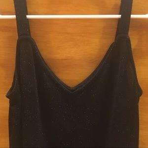 Sparkle Glitter Black Tank Top sexy cropped shirt